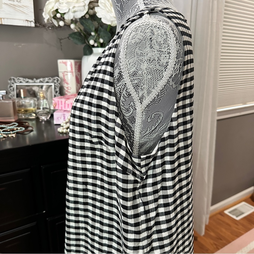 DKNY Gingham A-Line Sleeveless Dress | Size 12 | Classic Check - Picture 10 of 16